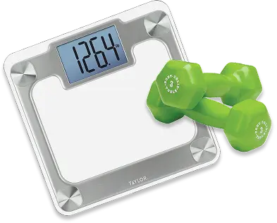 Digital weight scale and dumbbells