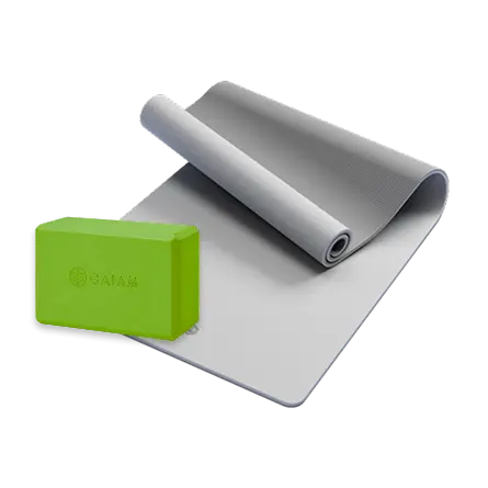 Yoga mat and foam block